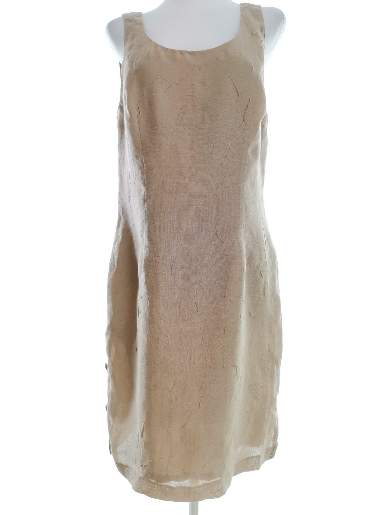 Joseph Ribkoff Stl 10 (38) Färg Beige Rund urringning Raka Klänningen Ärmlös Midi Material Rayon