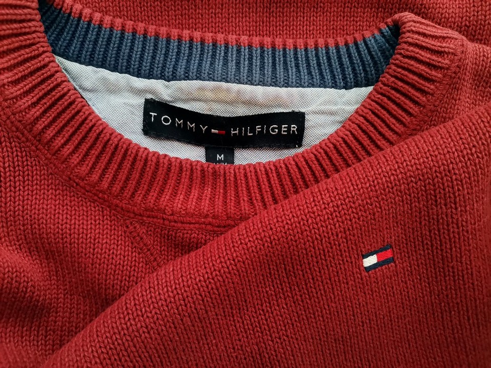 Tommy hilfiger Stl M Färg Vinröd Herr Tröja Långärmad Material Bomull 100%