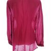 East Stl 10 (38) Färg Fuchsia Split Crew Neck Tunika blus Långärmad Material Bomull