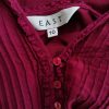 East Stl 10 (38) Färg Fuchsia Split Crew Neck Tunika blus Långärmad Material Bomull