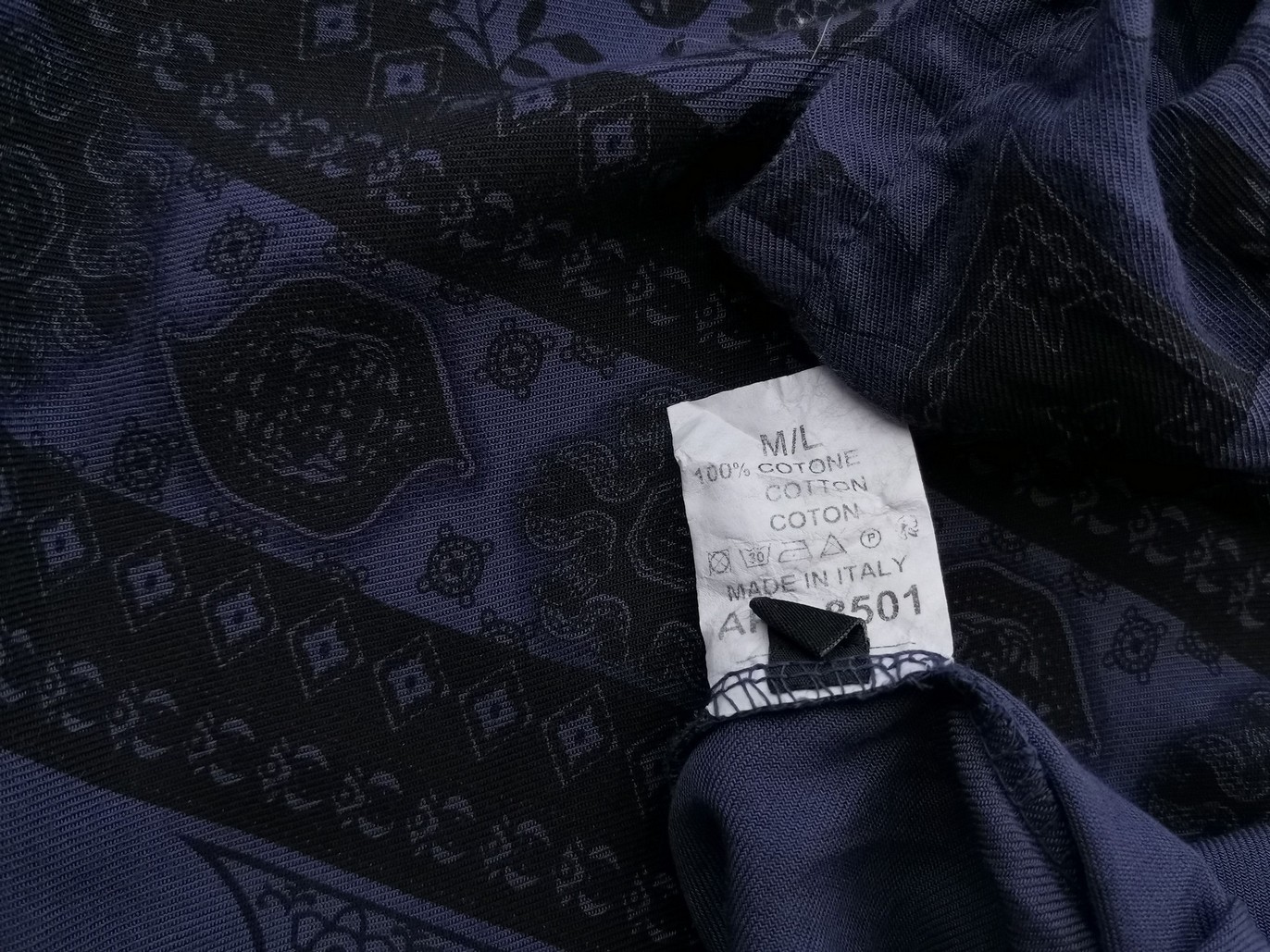 LV Clothing Stl M/L Färg Marinblå Rund urringning Blus Långärmad Material Bomull 100%