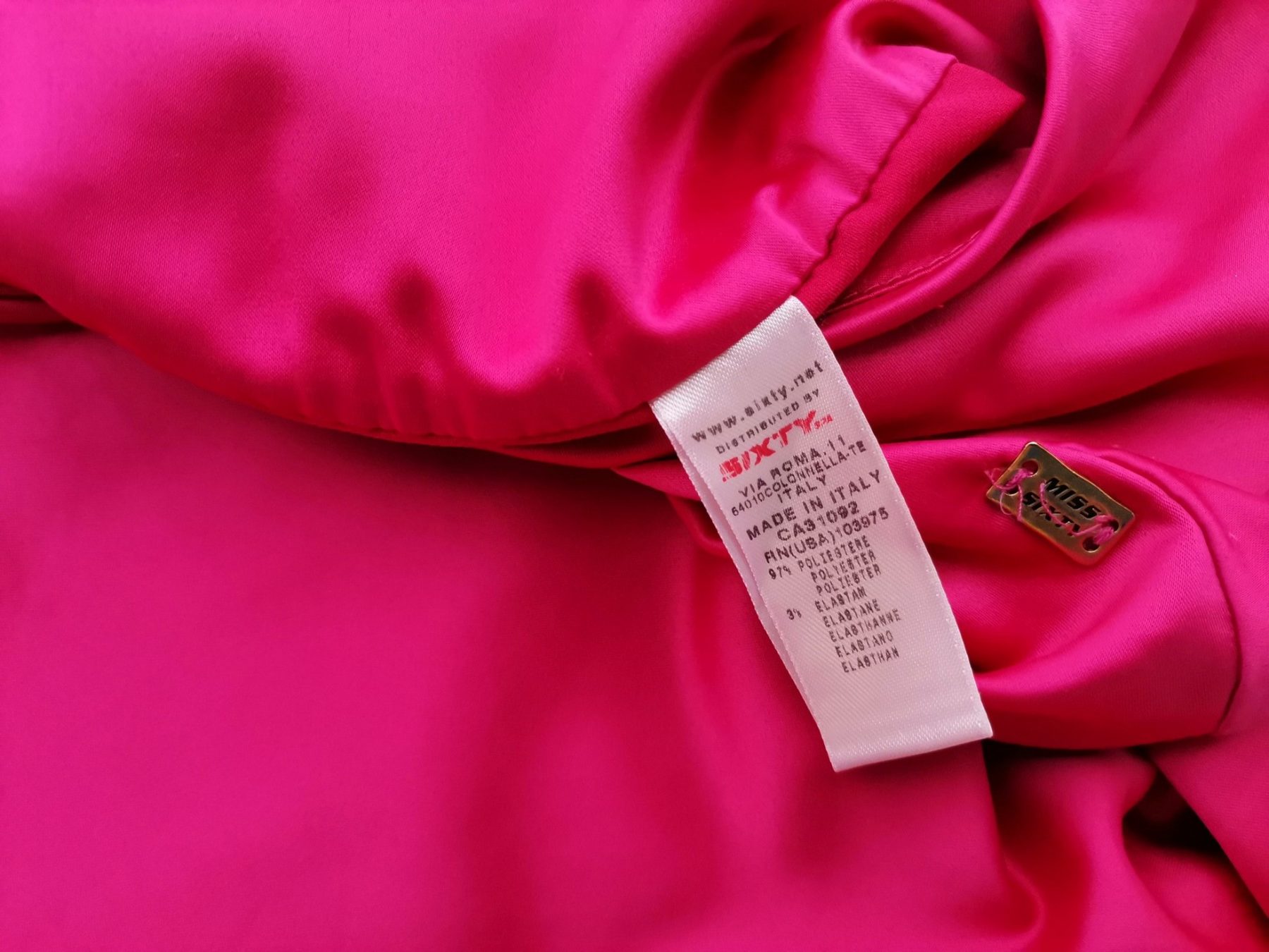 Miss Sixty Stl XL Färg Fuchsia V-ringning Sommar Klänning Ärmlös