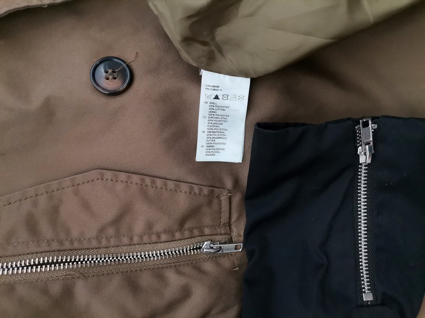 H&m Stl 38 Färg Khaki Kappa Långärmad