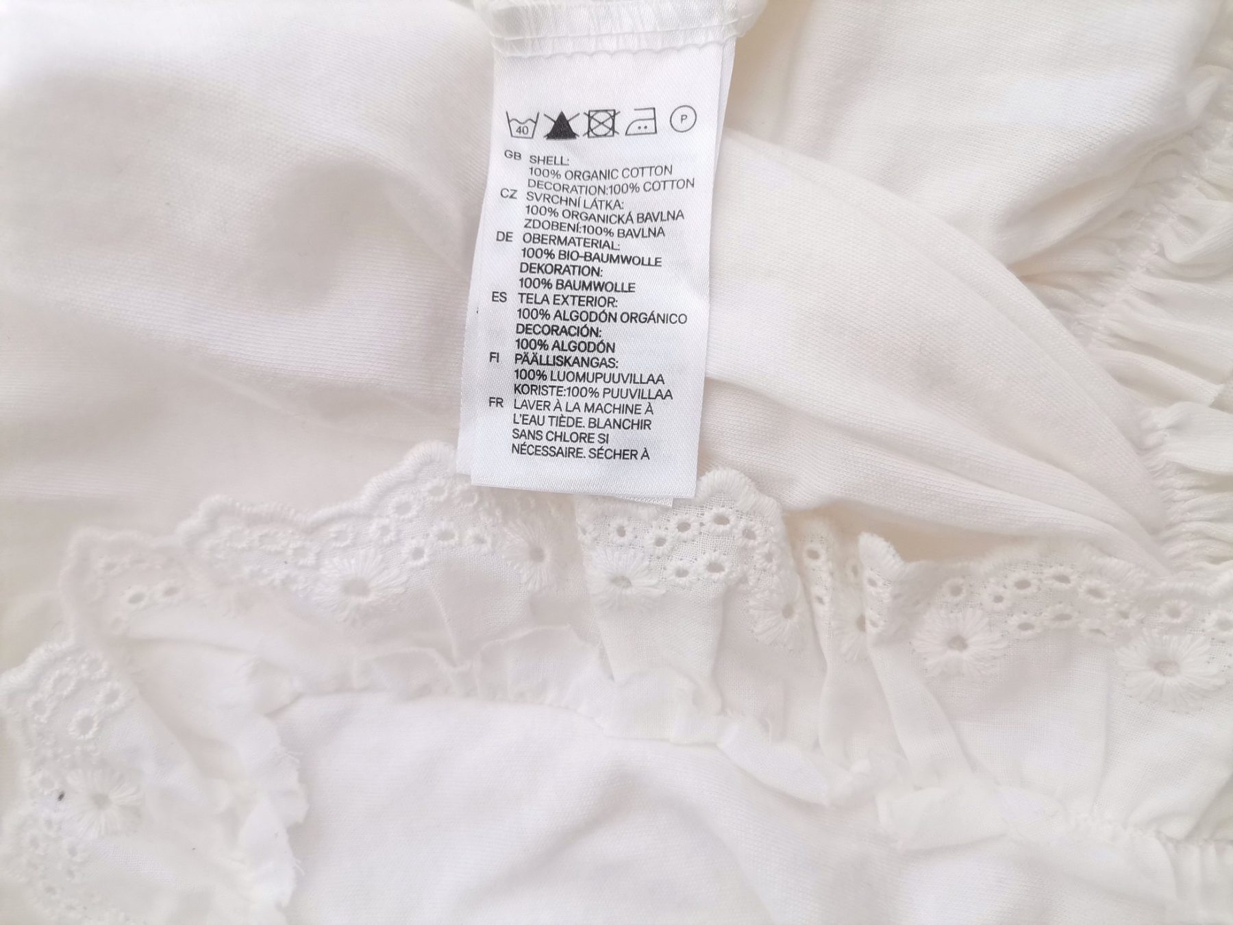 H&m Stl M Färg Vit Kvadratisk urringning Blus Ärmlös Material Ekologisk bomull 100%