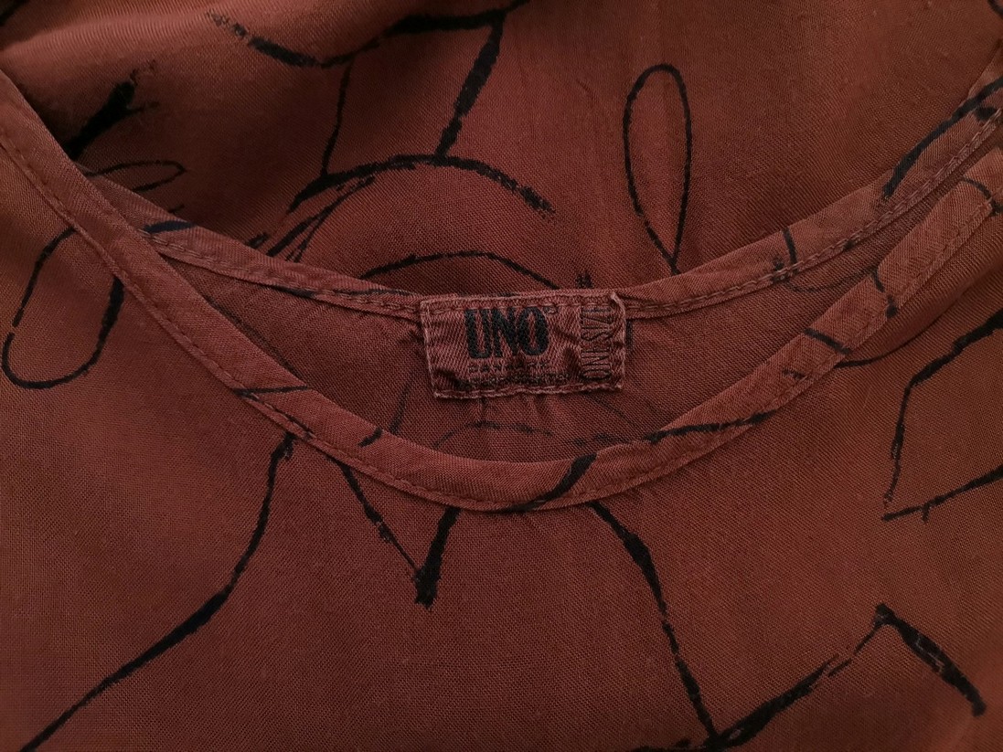 Uno Stl ONE SIZE (42/44) Färg Brun Rund urringning Raka Klänningen Ärmlös Midi Material Viskos 100%