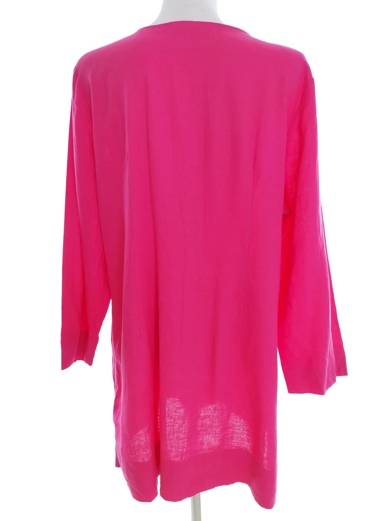 Marks&spencer Stl 16 (44) Färg Rosa Split Crew Neck Tunika blus ärm 3/4 Material Lin