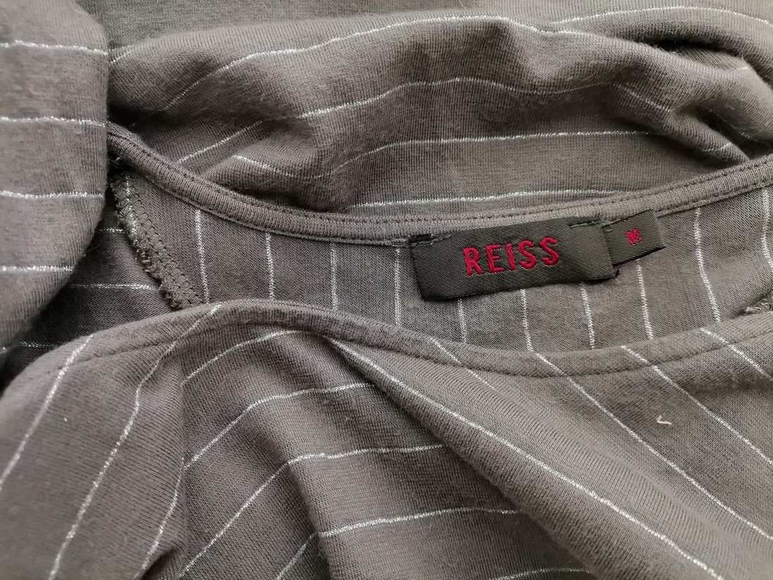 Reiss Stl M Färg Grå Ränder Rund urringning Blus Långärmad Material Viskos