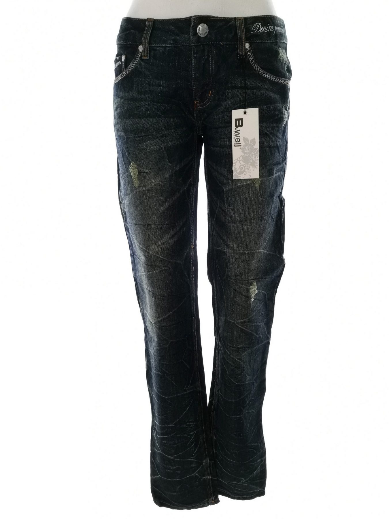 B.WEIJ Stl 42 (40) Färg Marinblå Jeans Material Bomull