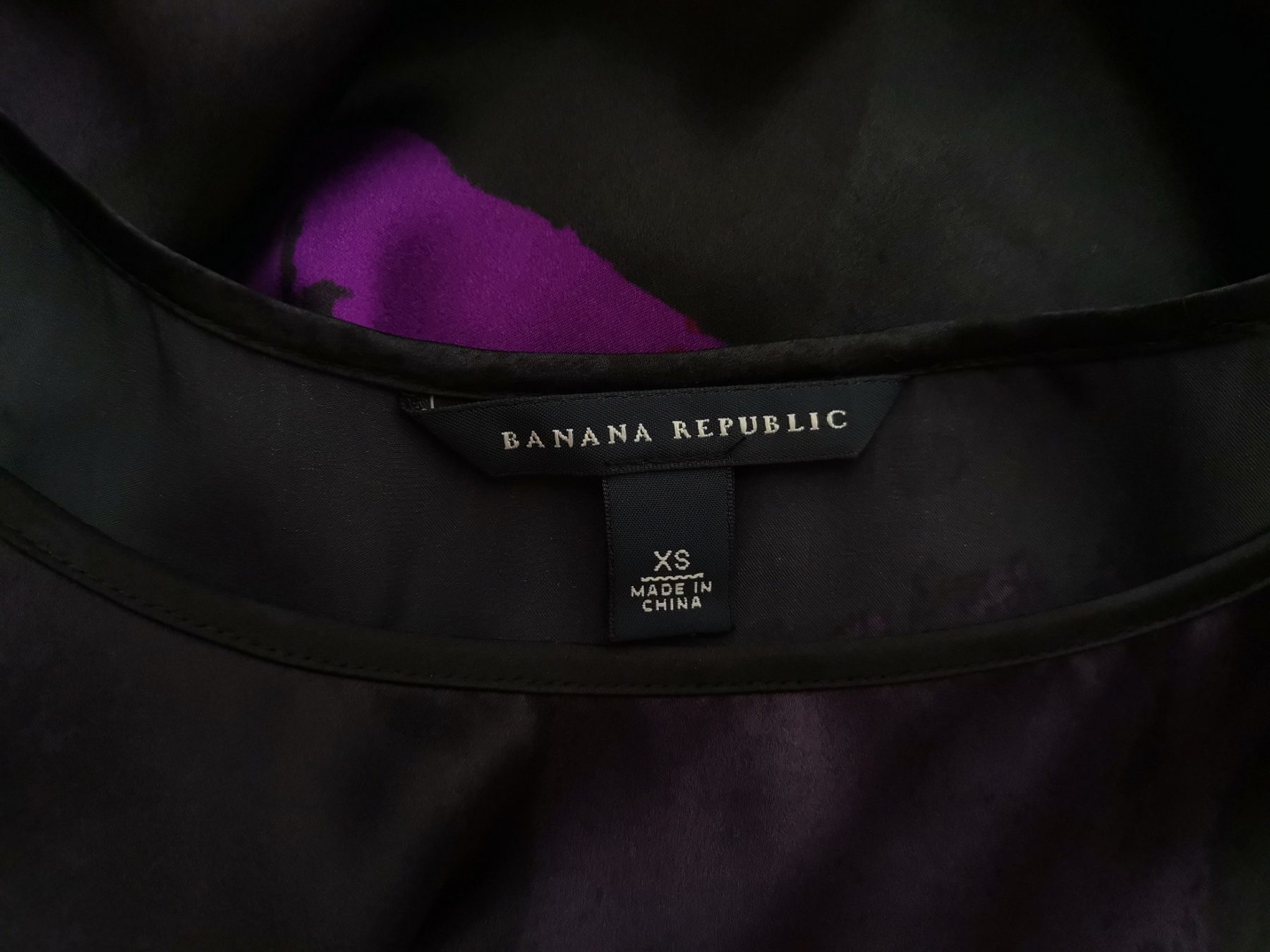 Banana Republic Stl XS Färg Svart U-ringning Blus Kortärmad Material Siden 100%