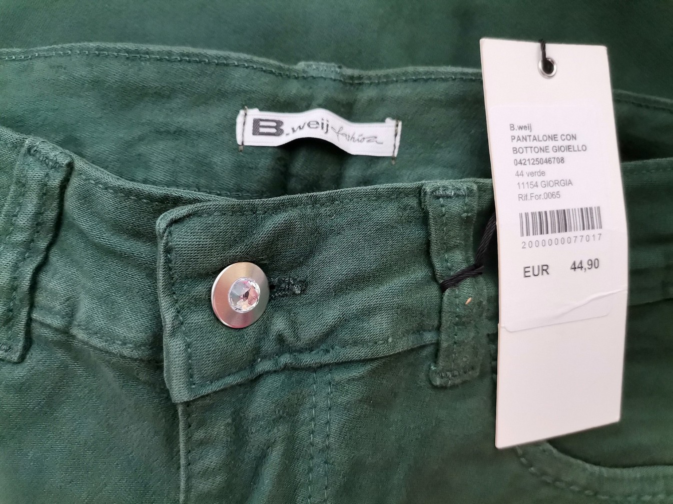 B.WEIJ Stl 44 (38) Färg Smaragdgrön Jeans Material Bomull