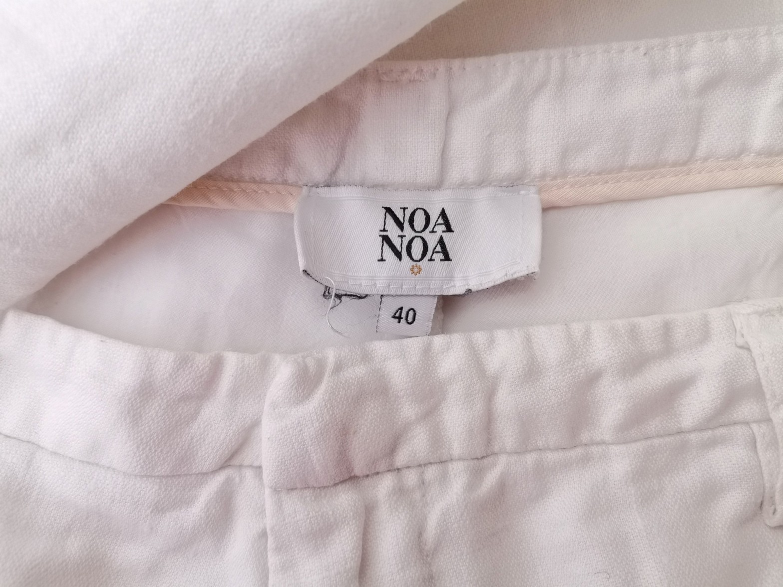 Noa noa Stl 40 Färg Elfenben Eleganta Byxor Material Lin 100%