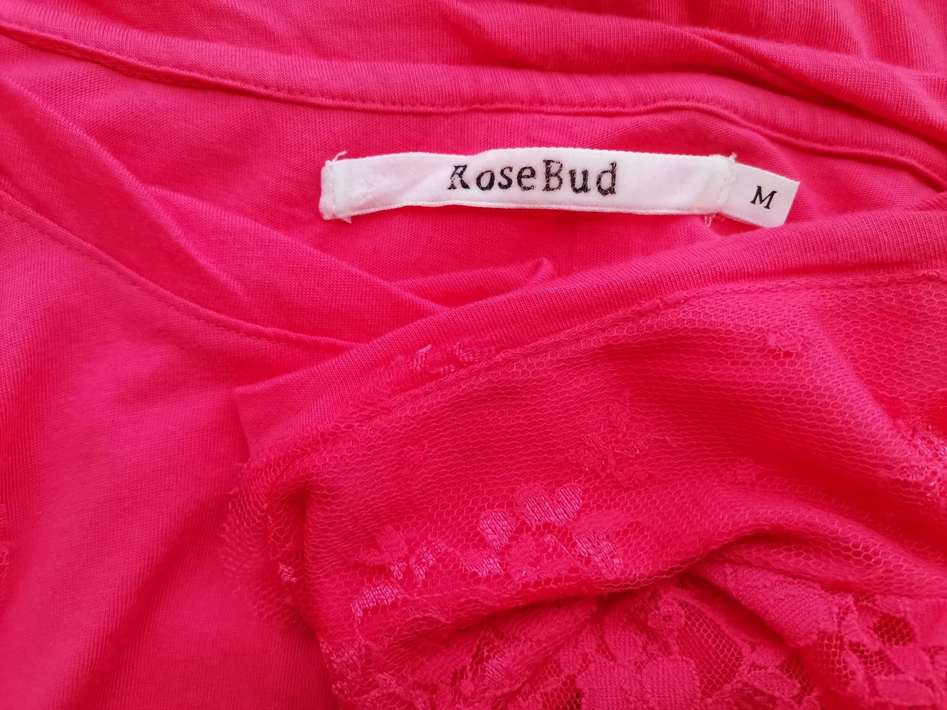 Rosebud Stl M Färg Rosa Rund urringning Raka Klänningen Kortärmad Knälängd Material Bomull