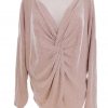 River island Stl 24 (50) Färg Beige Draperad Tunika blus Långärmad Material Viskos