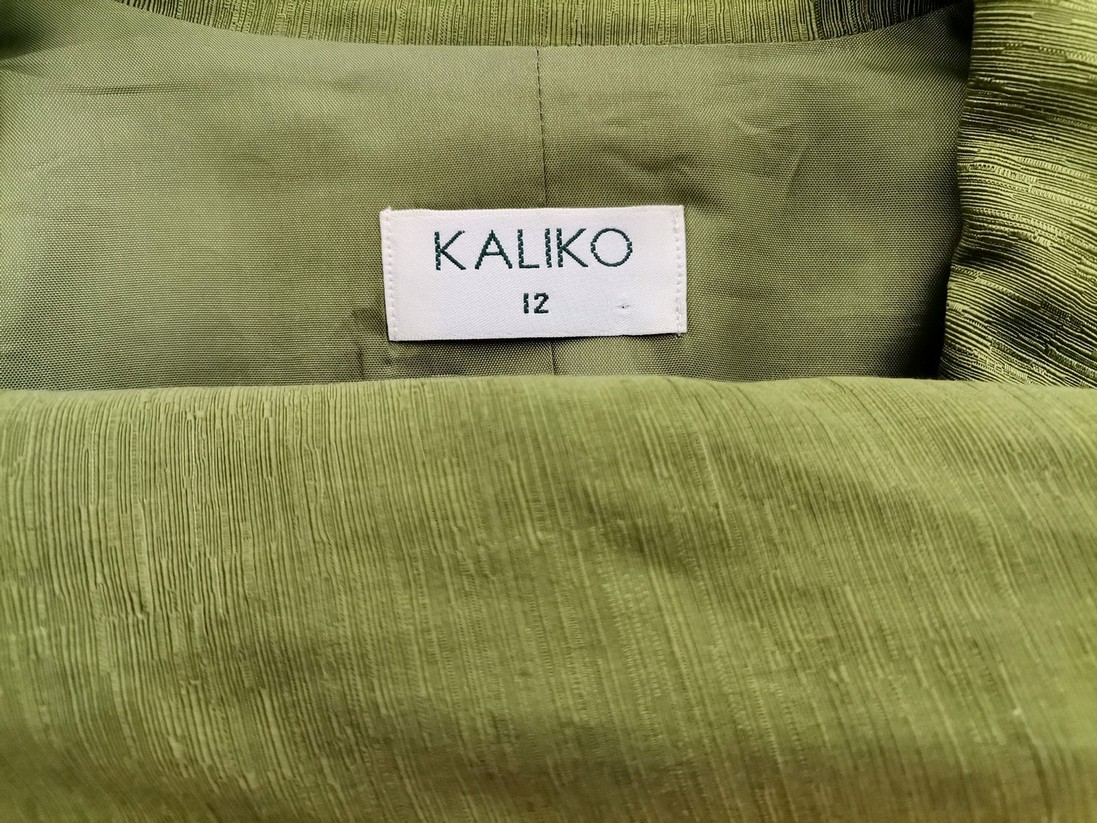 Kaliko Stl 12 (40) Färg Grön Krage Kavaj med knappar ärm 3/4 Material Siden