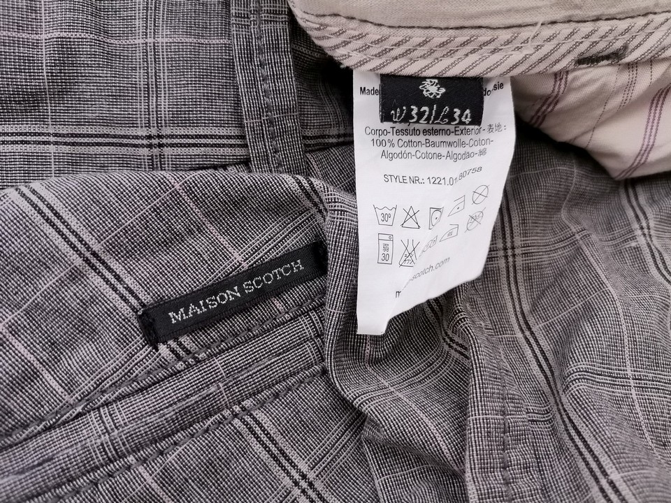 Maison scotch Stl W32 L34 Färg Grå Rutigt Material Bomull 100%