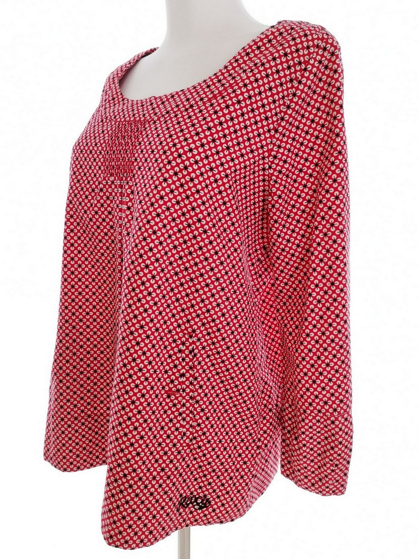 Roxy Stl M Färg Röd Rund urringning Blus ärm 3/4 Material Bomull 100%