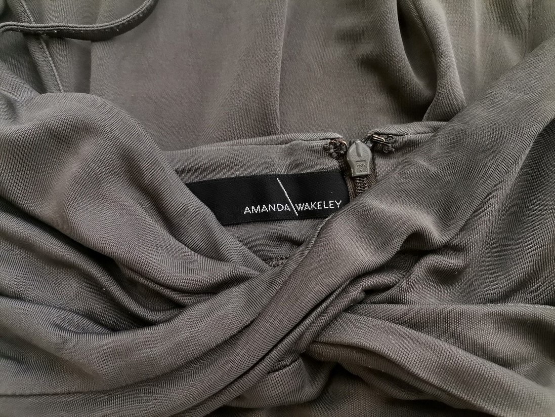 Amanda Wakeley Stl 10 (36) Färg Grå Hjärtformad Balklänning Afton Klänning Ärmlös Midi Material Siden 100%