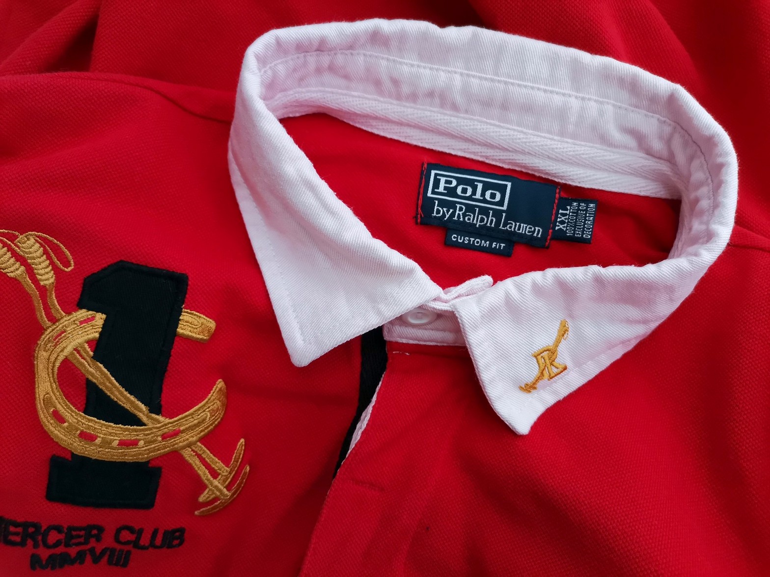 Polo Ralph Lauren Stl XXL Färg Röd Krage Herr Polo Kortärmad Material Bomull 100%