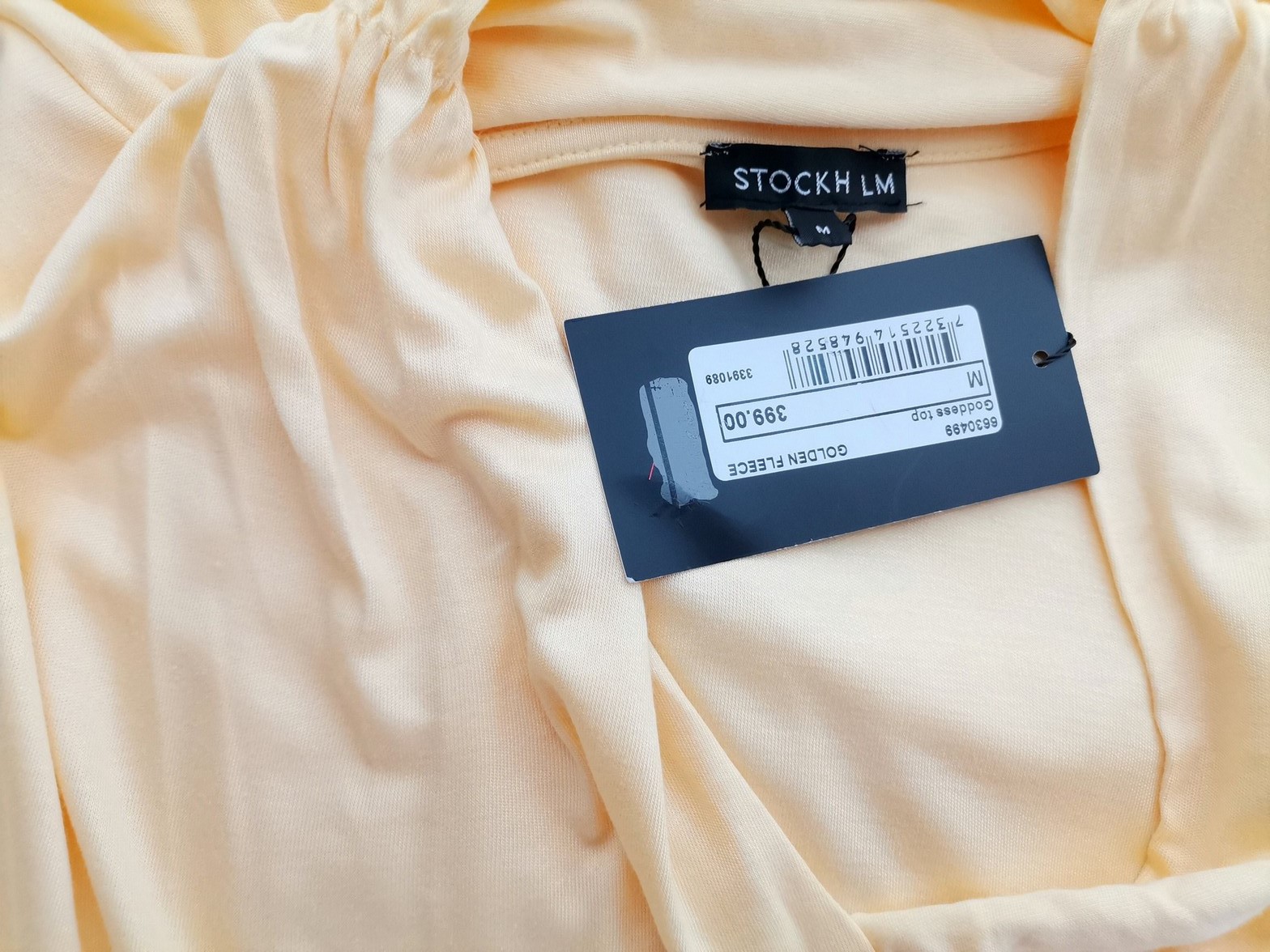 STOCKH LM Stl M Färg Gul Draperad Tunika blus Kortärmad Material Viskos 100%