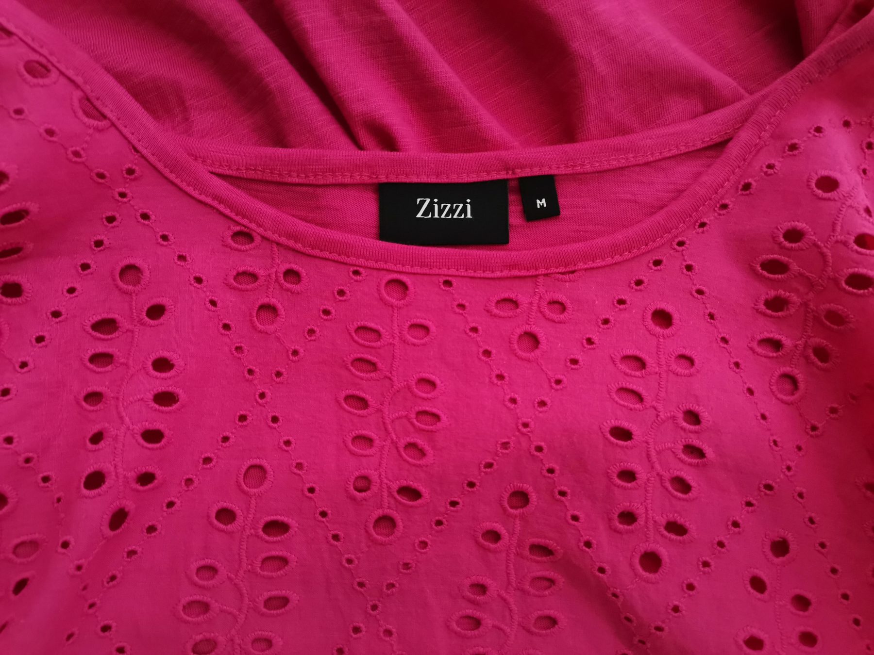 Zizzi Stl M Färg Rosa Båtringning Tunika blus Kortärmad Material Bomull 100%