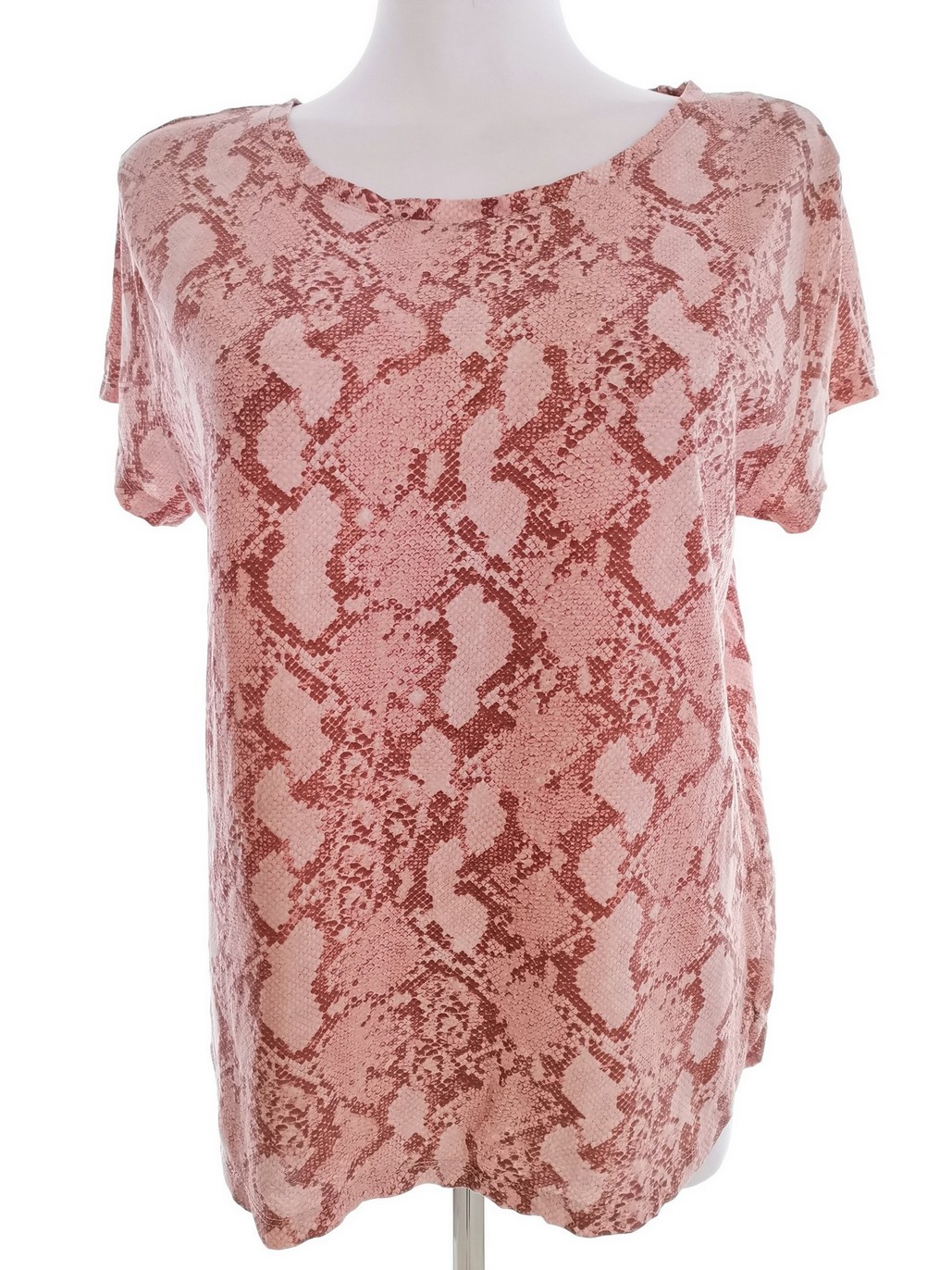 H&m Stl S Färg Pudrig Rosa Djurtryck Rund urringning Blus Kortärmad Material Bomull 100%