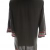 River island Stl 8 (34) Färg Svart Keyhole Crew Neck Blus ärm 3/4 Material Bomull 100%