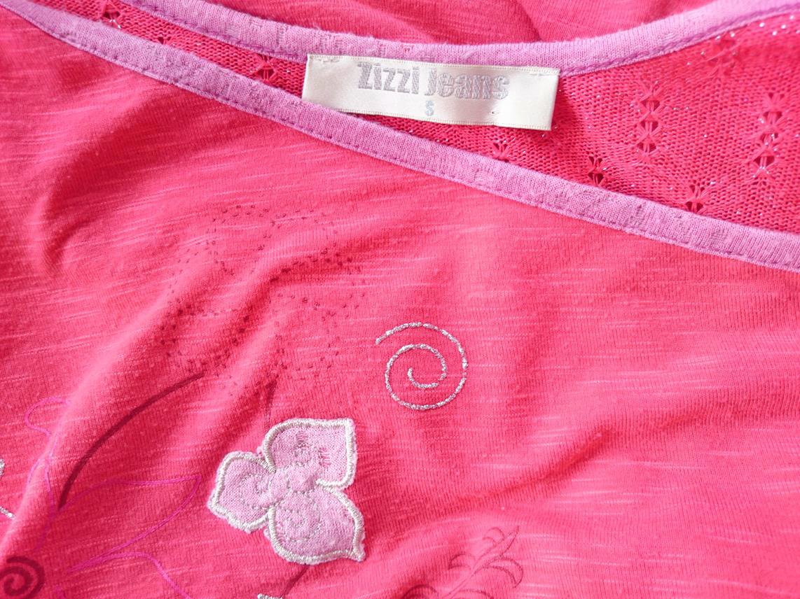 Zizzi Stl S Färg Rosa V-ringning Tunika blus ärm 3/4