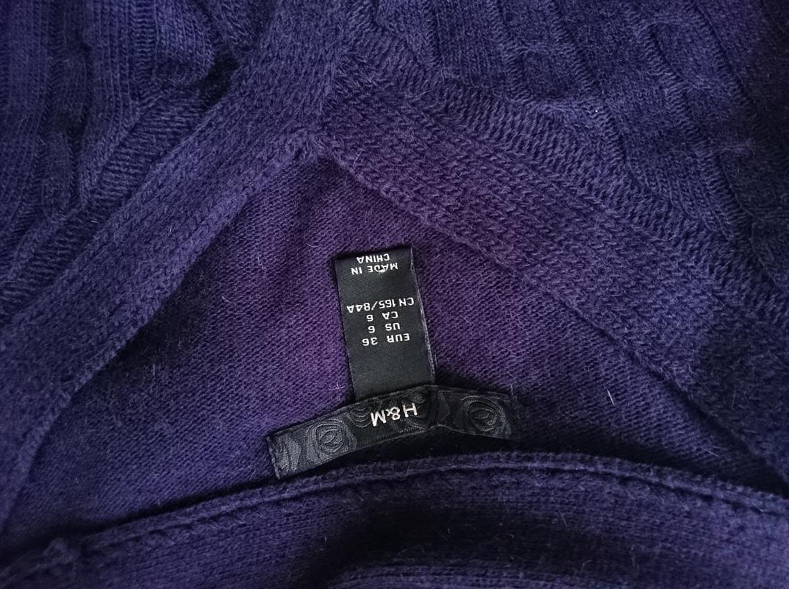 H&m Stl 36 Färg Lila V-ringning Stickad Tunika Blus Långärmad