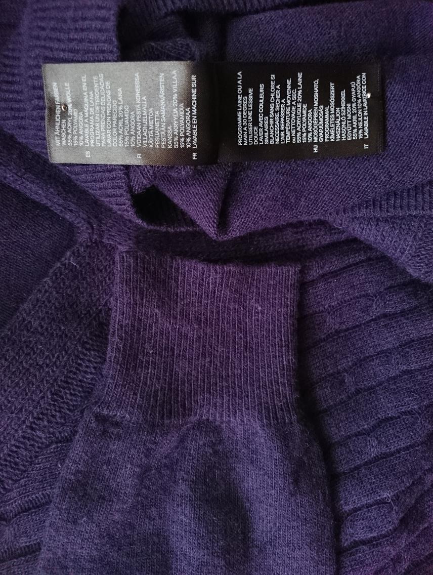 H&m Stl 36 Färg Lila V-ringning Stickad Tunika Blus Långärmad