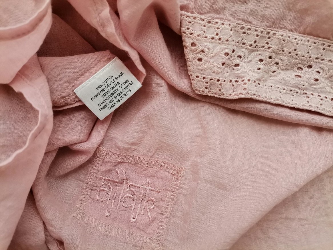 AJLAJK Stl S Färg Pudrig Rosa Kvadratisk urringning Blus Kortärmad Material Bomull 100%