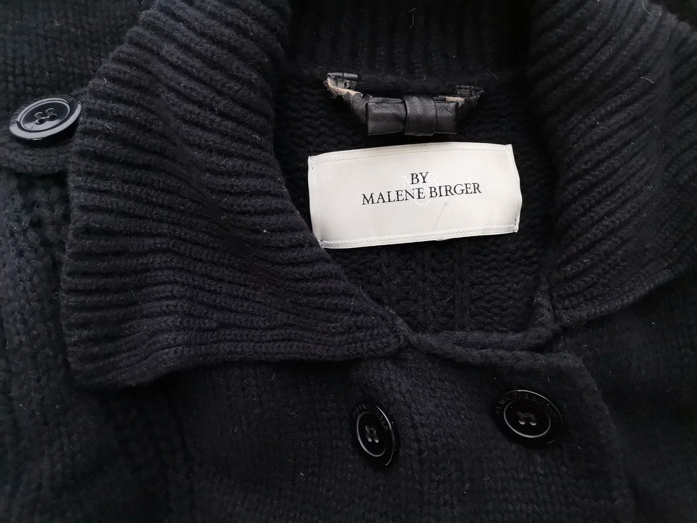 BY MALENE BIRGER Stl XS Färg Svart Krage Blazerkofta Långärmad Material Lammull 100% Grovstickat