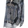 Carla F Stl S Färg Marinblå Damast Paisley Keyhole Crew Neck Blus ärm 3/4 Material Bomull 100%