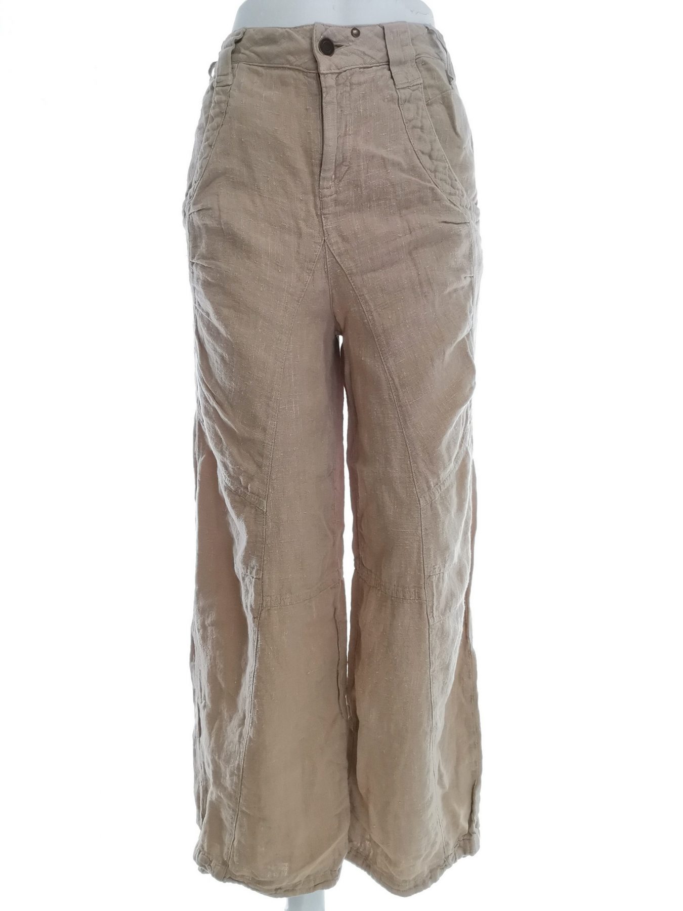 Object Stl 34 Färg Beige Casual Byxor Material Lin 100%