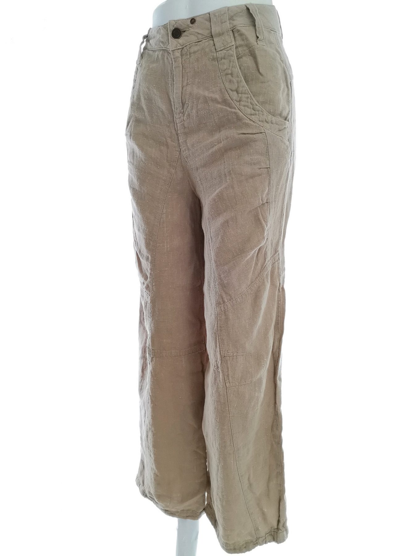 Object Stl 34 Färg Beige Casual Byxor Material Lin 100%