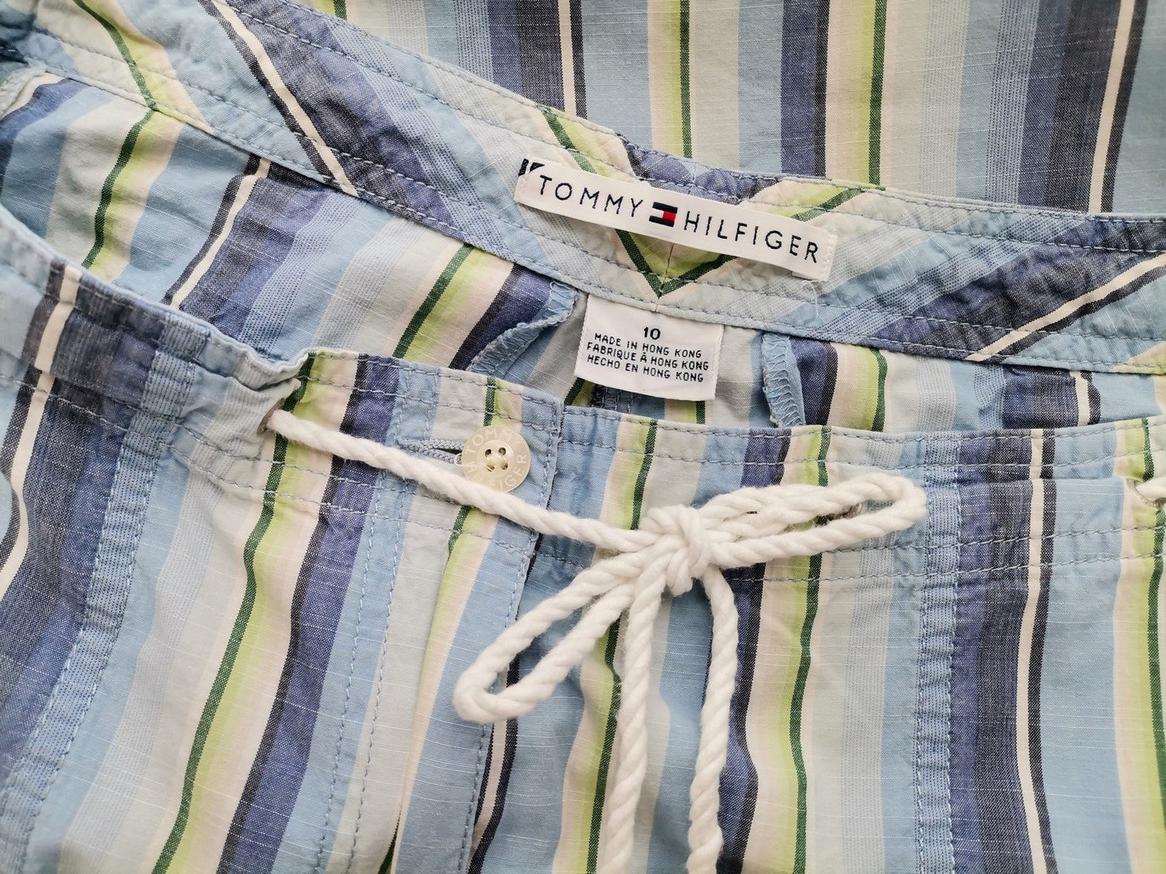 Tommy hilfiger Stl 10 (38) Färg Blå Ränder Capribyxor Material Bomull 100%