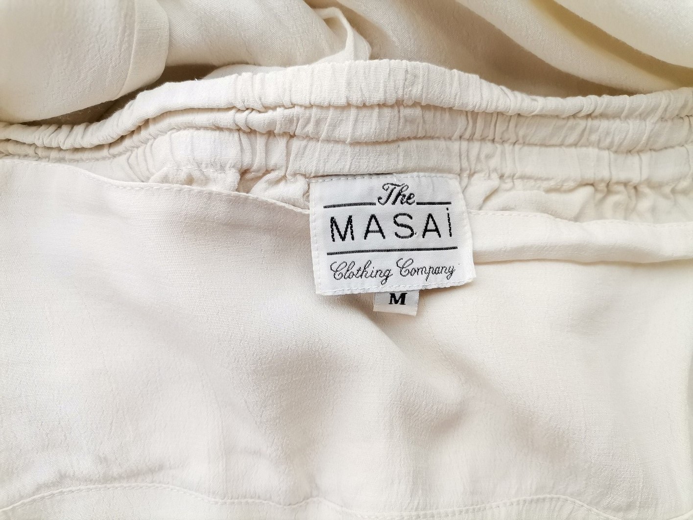 The Masai Stl M Färg Elfenben Casual Byxor Material Viskos 100%