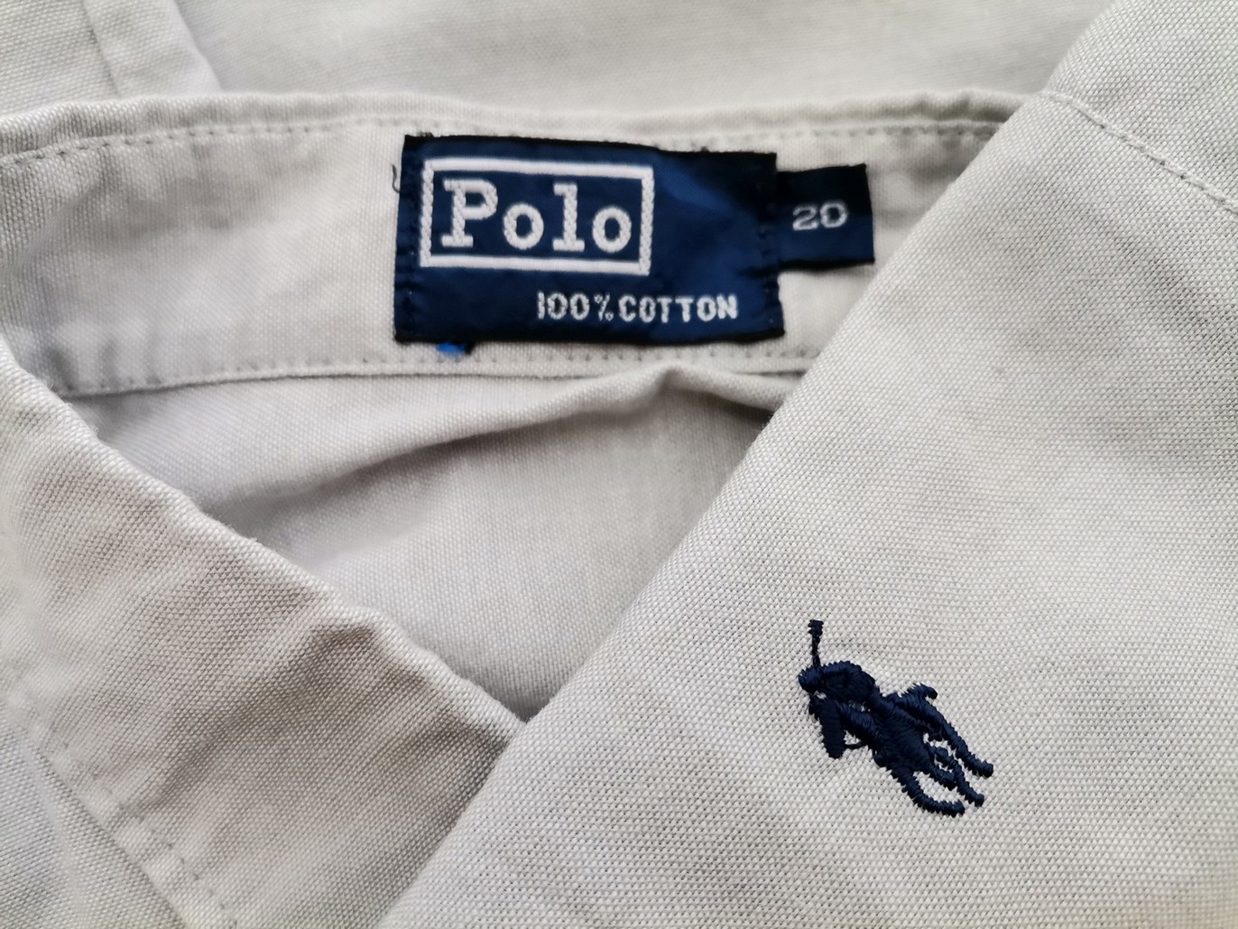 Ralph Lauren Stl 20 (40) Färg Grå Krage Herr Skjorta, elegant Långärmad Material Bomull 100%