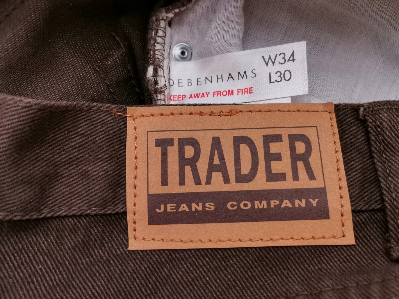 Trader Debenhams Stl W34 L30 Färg Brun Material Bomull 100%