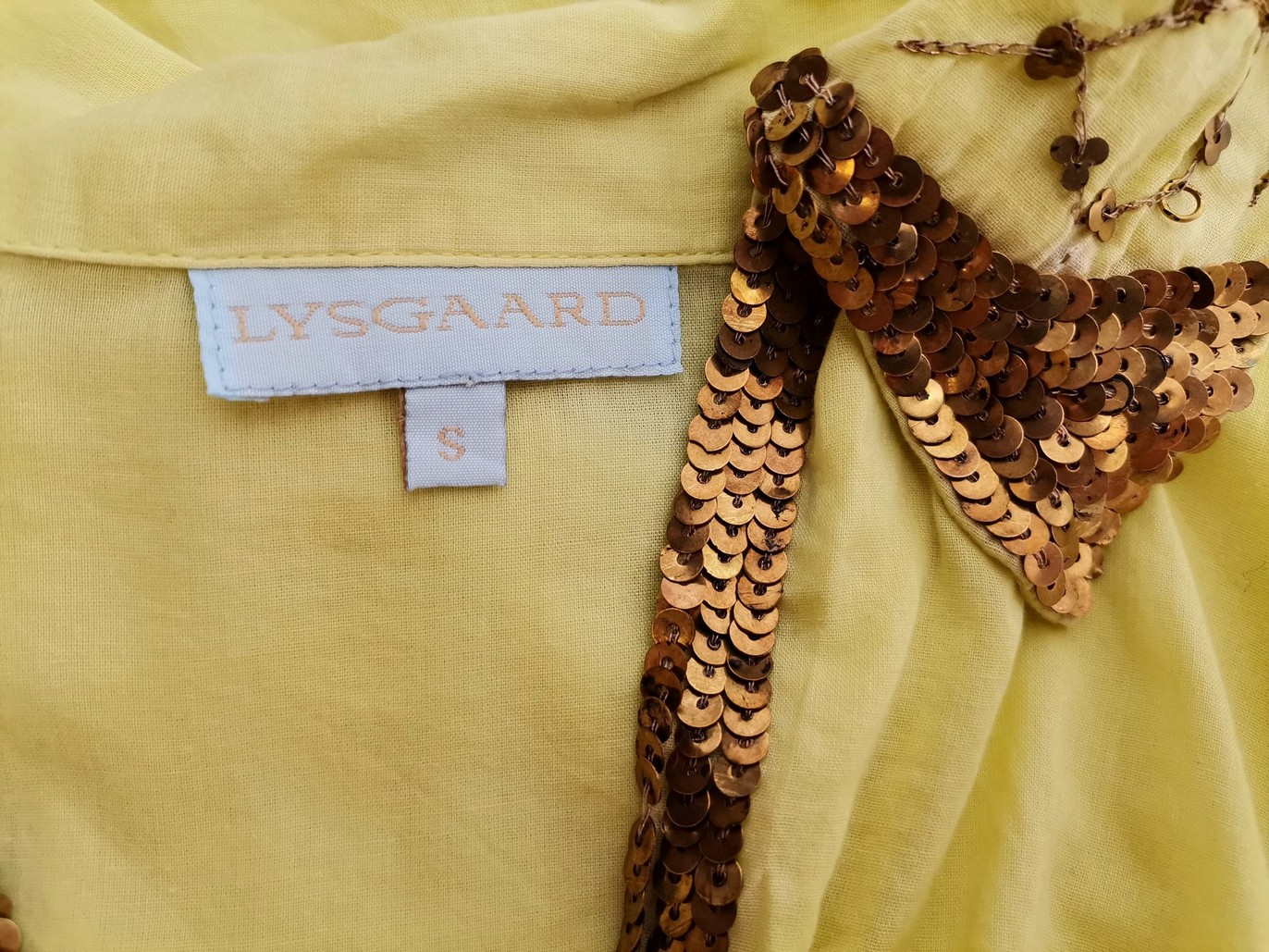 Lysgaard Stl S Krage Popover Blus Knappar Långärmad Material Bomull 100%