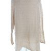 Vintage Stl M/L Färg Beige Rund urringning Tunika blus Långärmad Material Siden 100%