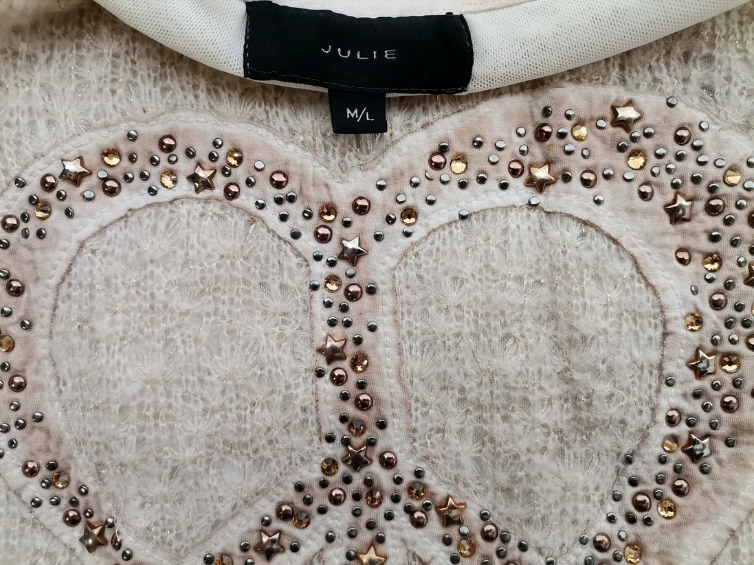 Vintage Stl M/L Färg Beige Rund urringning Tunika blus Långärmad Material Siden 100%