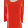 Soyaconcept Stl L Färg Orange Rund urringning Blus ärm 3/4 Material Lyocell