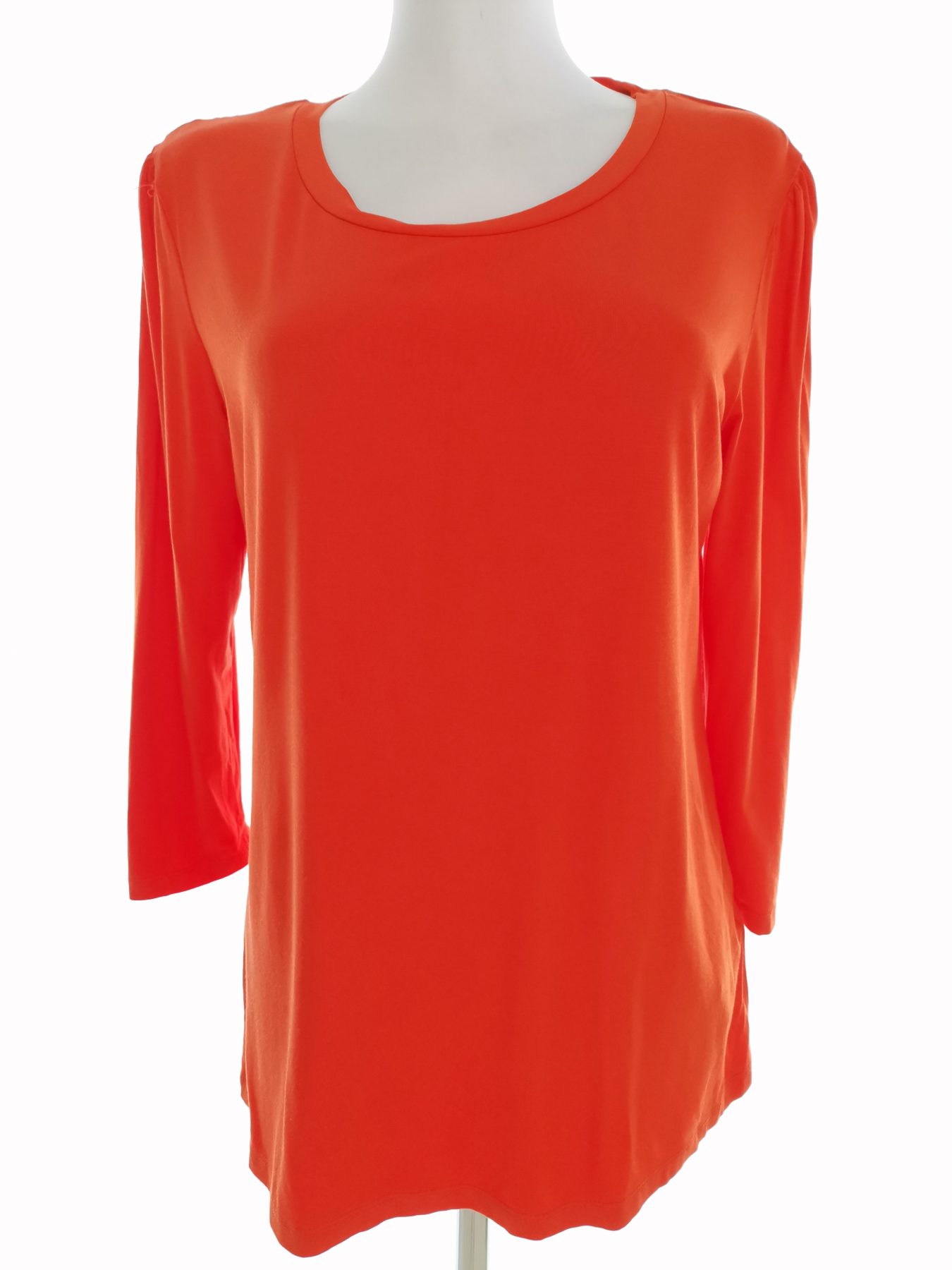 Soyaconcept Stl L Färg Orange Rund urringning Blus ärm 3/4 Material Lyocell