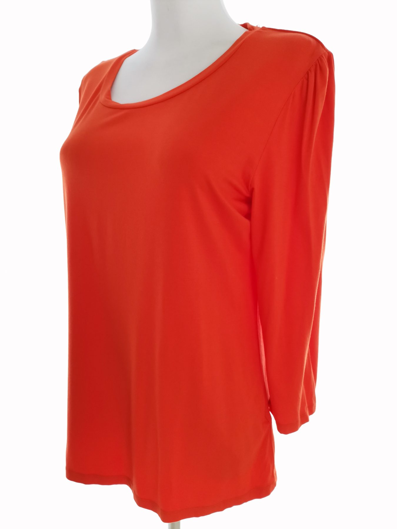 Soyaconcept Stl L Färg Orange Rund urringning Blus ärm 3/4 Material Lyocell