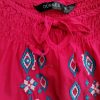 Dunnes Stl 16 (44) Färg Rosa Keyhole Crew Neck Peplum Blus Kortärmad Material Bomull 100%