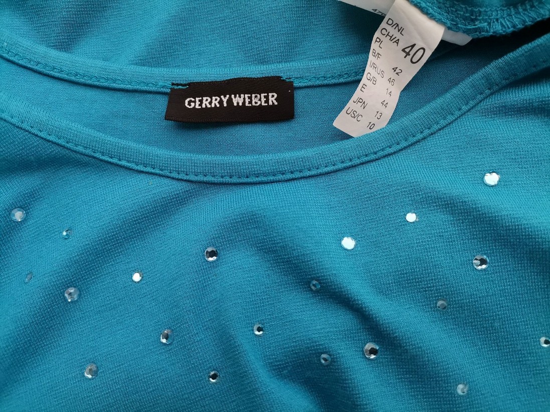 Gerry weber Stl 40 Färg Blå Rund urringning Blus Kortärmad Material Viskos