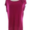 Laura ashley Stl 20 (46) Färg Fuchsia Båtringning Tunika blus Kortärmad Material Viskos 100%