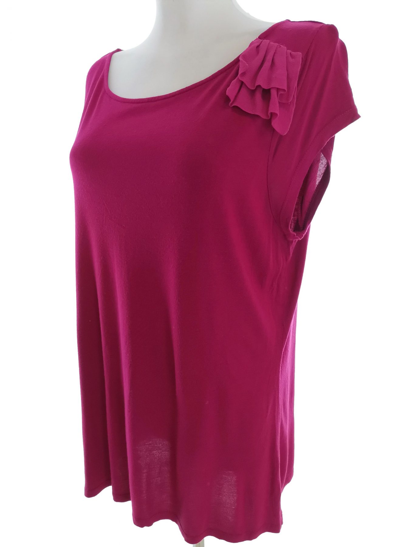 Laura ashley Stl 20 (46) Färg Fuchsia Båtringning Tunika blus Kortärmad Material Viskos 100%