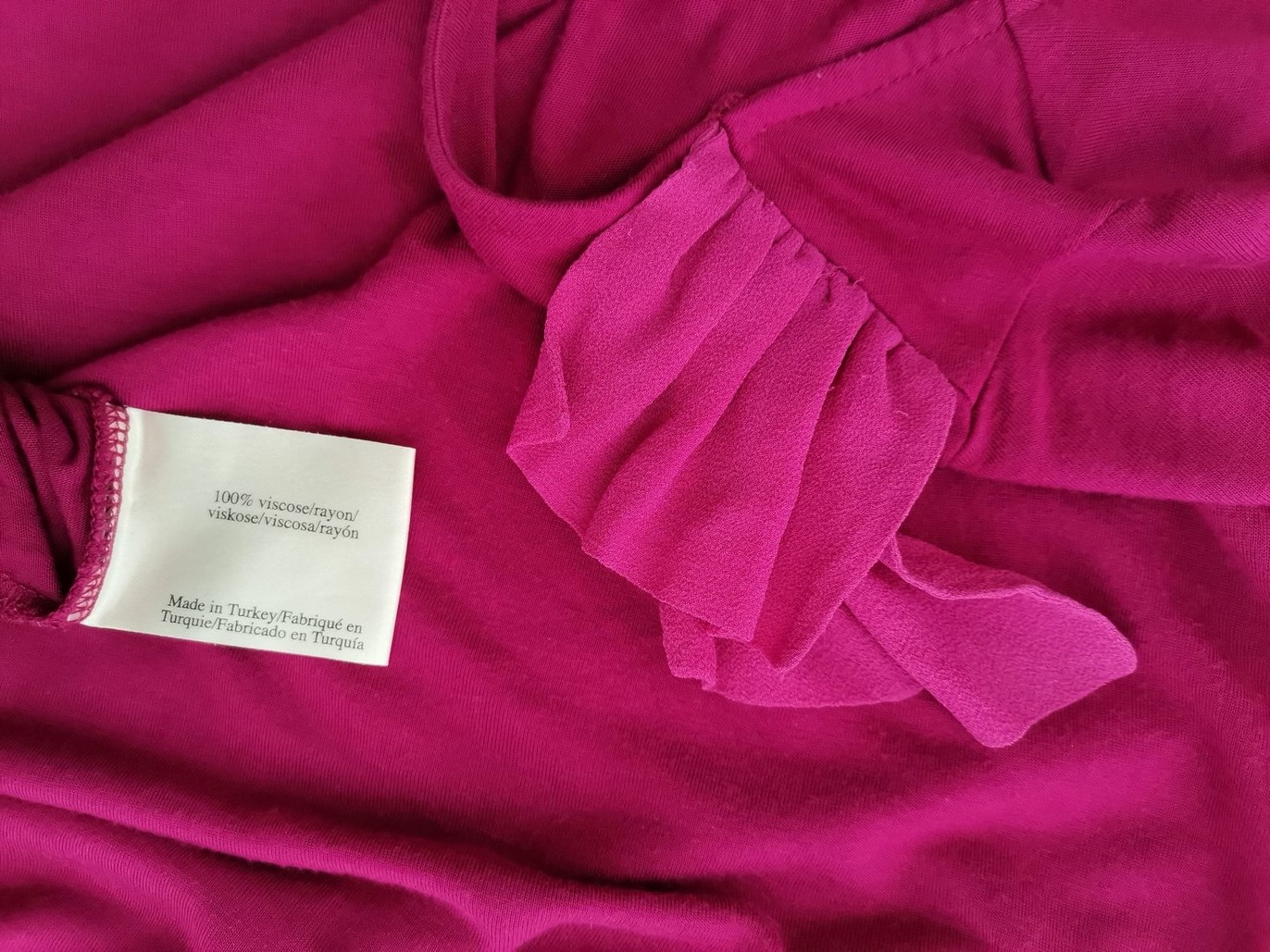 Laura ashley Stl 20 (46) Färg Fuchsia Båtringning Tunika blus Kortärmad Material Viskos 100%