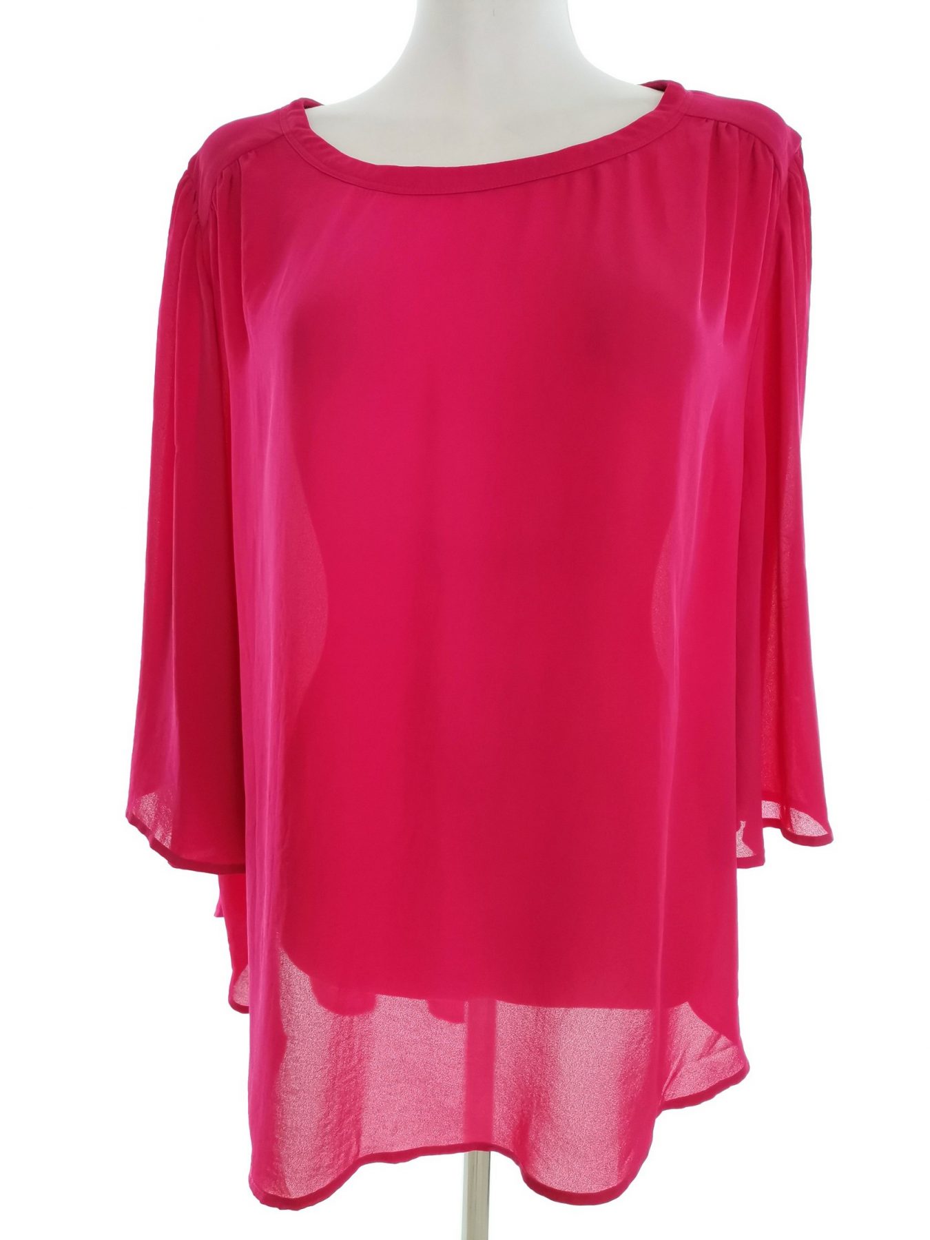 Carin Wester Stl 46 Färg Fuchsia Rund urringning Blus ärm 3/4